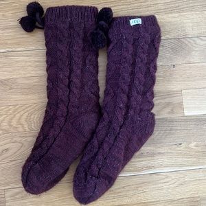 Ugg fleece lined socks with Pom Poms